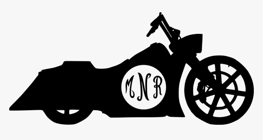 Motorcycle Clipart Bagger Clip Art Black And White - Motorcycle Bagger Clipart Black And White, HD Png Download