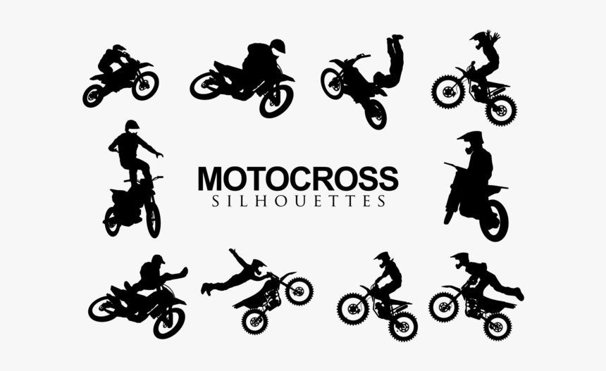 Motocross Silhouette Vector Free, HD Png Download