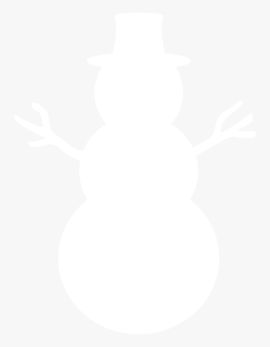 Snowman Clipart Silhouette - Snowman Silhouette White, HD Png Download