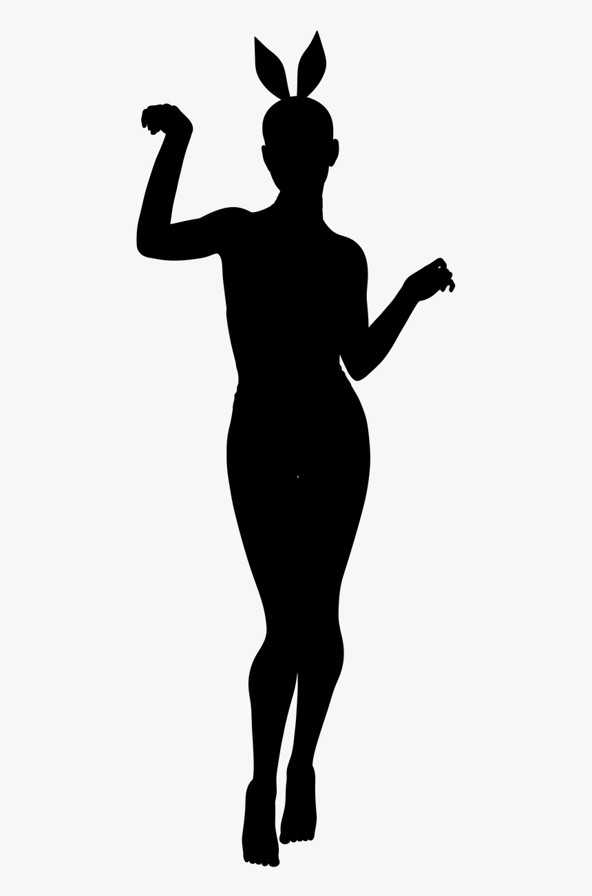 Silhouette Woman Bunny Free Photo - Silhouette Clipart, HD Png Download