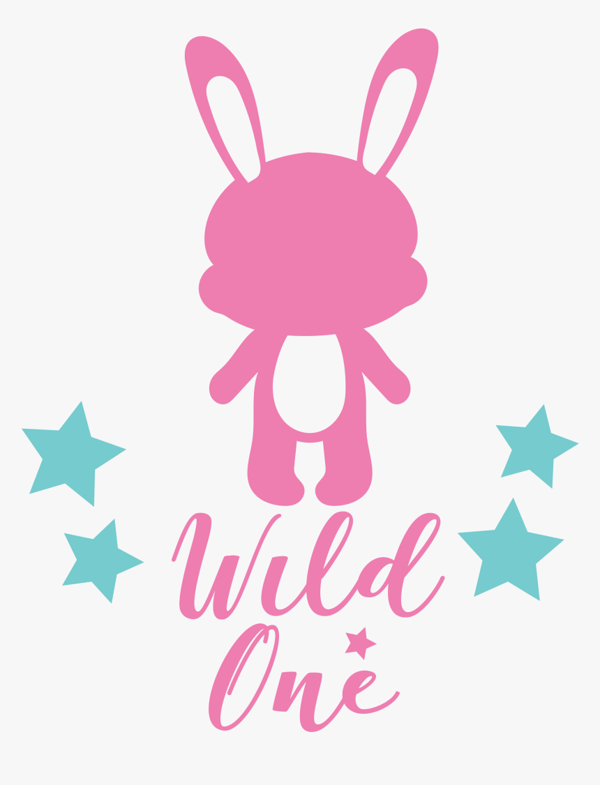 Wild One Bunny Cutting Files Svg, Dxf, Pdf, Eps Included - Stars And Moon Stencil, HD Png Download