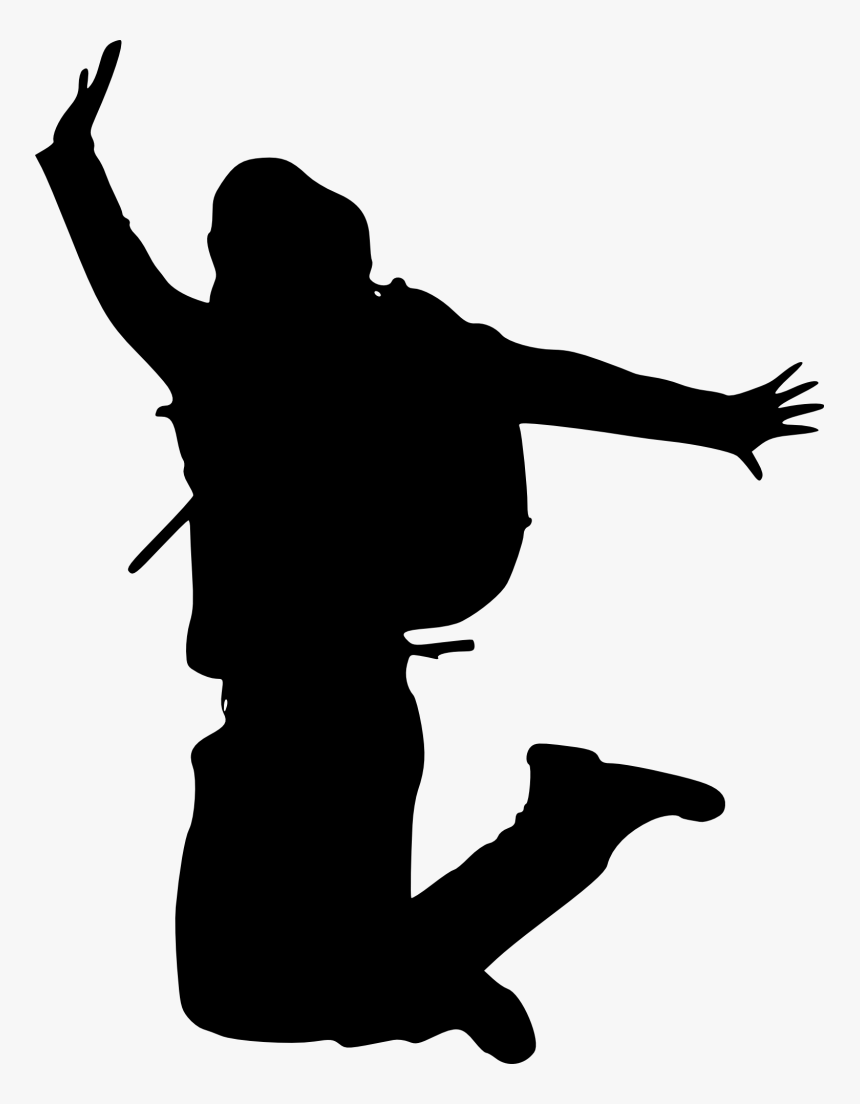 Jumping Silhouette Png For Kids - Person Jumping Silhouette Transparent, Png Download