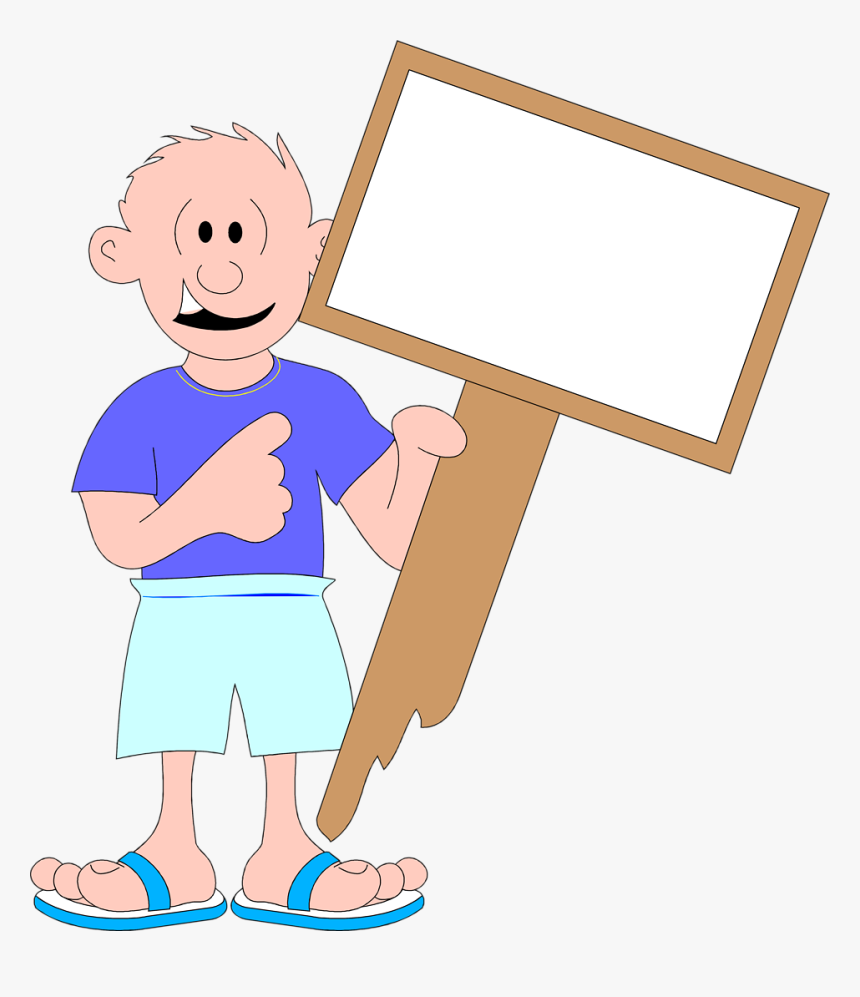 Transparent Blank Sign Clipart - Transparent Man Holding A Sign, HD Png Download