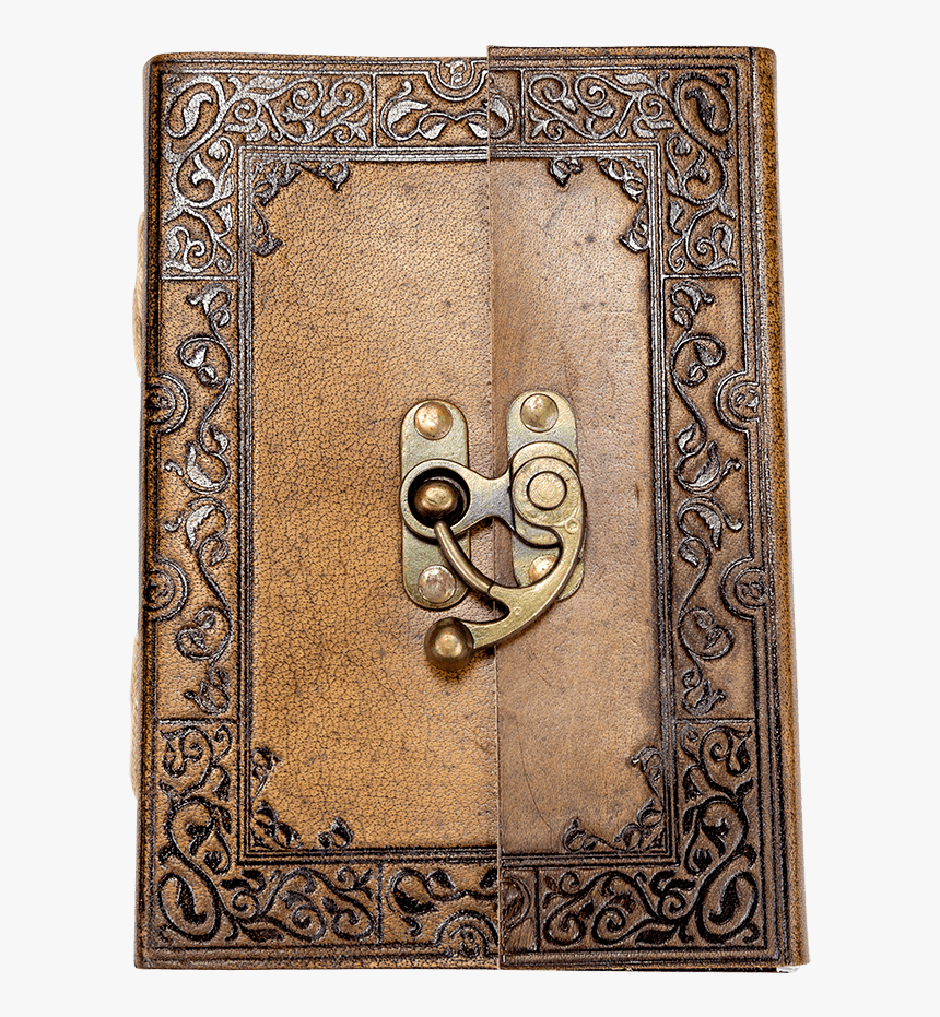 Ornate Border Leather Journal With Clasp - Motif, HD Png Download