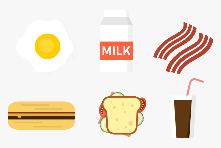Breakfast Fast Food Milk Clip Art, HD Png Download
