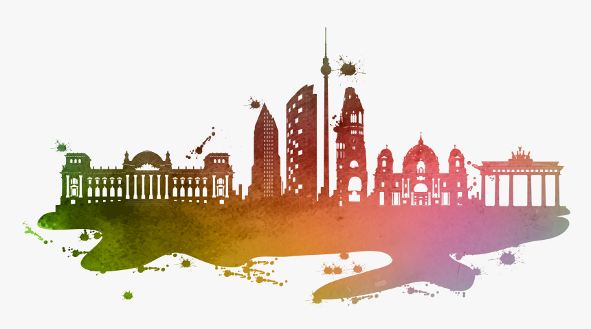 Clip Art Berlin Skyline Colorful City - Free Berlin Skyline Vector, HD Png Download