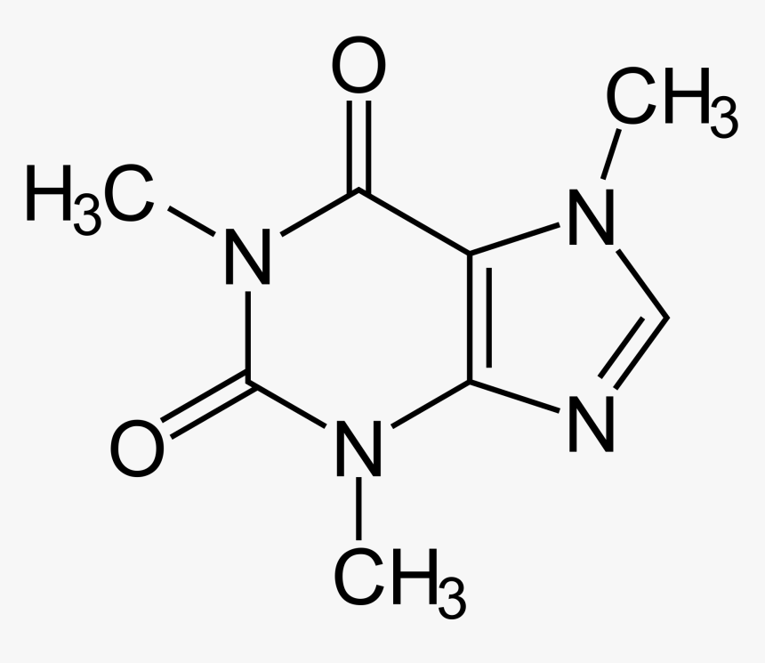 Caffeine-molecule - Caffeine Molecular Structure, HD Png Download