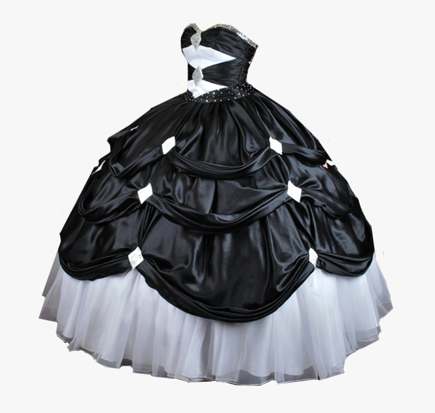 Quinceanera Png Transparent Background - Black And White Dress Png, Png Download