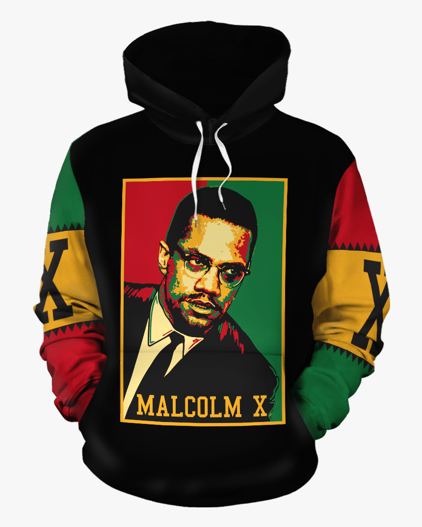 Malcolm X Retro All-over Hoodie 
 Class - Malcolm X Zip Hoodie, HD Png Download