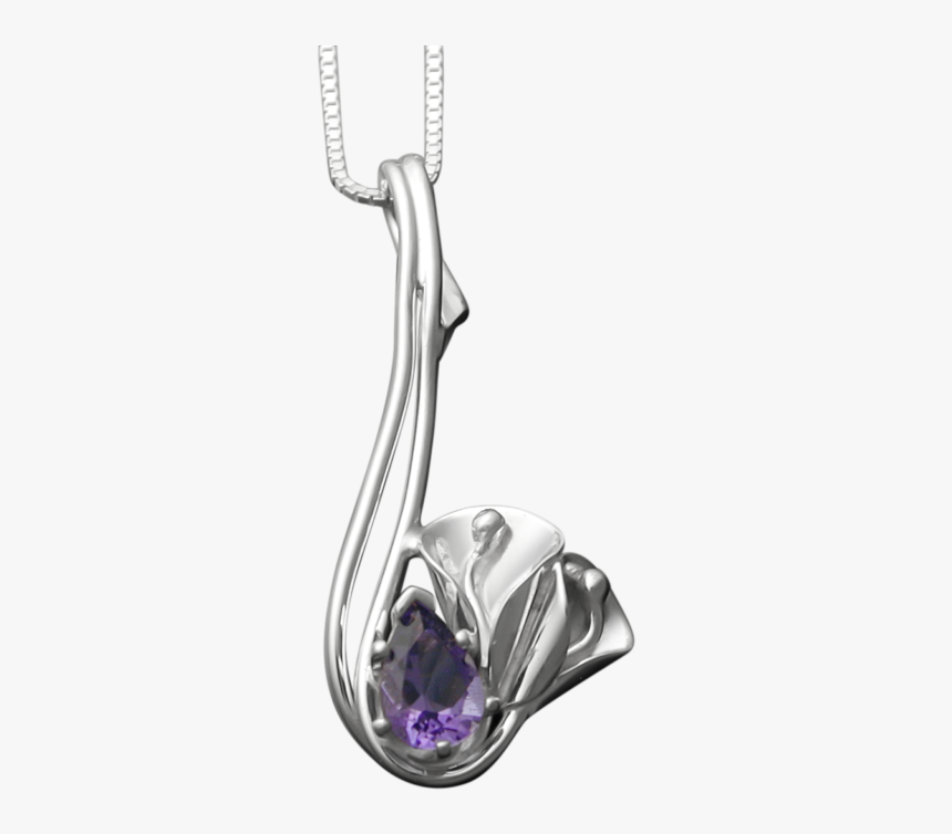 Calla Lily Pendant With Amethyst - Locket, HD Png Download