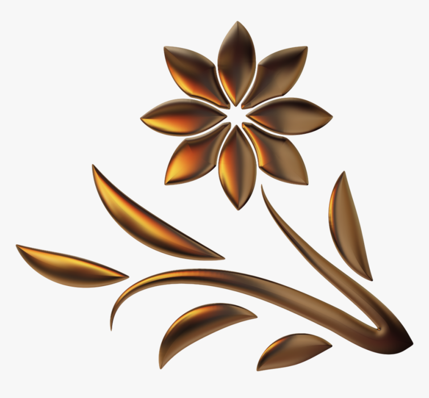 Golden Flower Images Png - Transparent Background Flower Png Clipart, Png Download