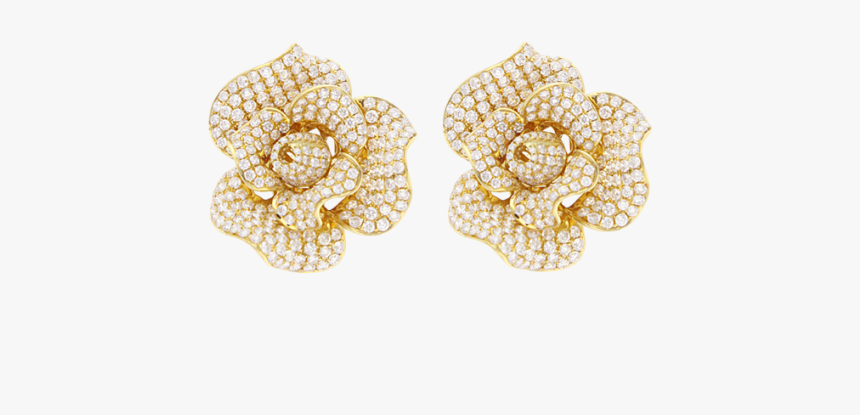 Gold Flower Earrings, HD Png Download