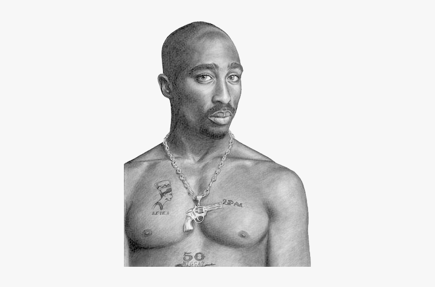 2pac, Tupac Shakur Png - Tupac No Background Black And White, Transparent Png