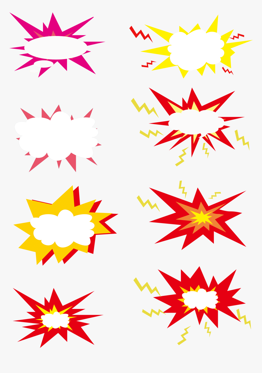 Explosion Clouds Simple Red Png And Vector Image ,, Transparent Png