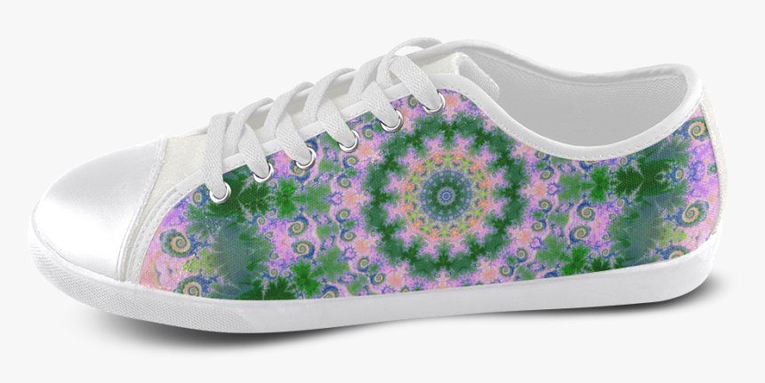 Rose Pink Green Explosion Of Flowers Mandala Men S - Sneakers, HD Png Download
