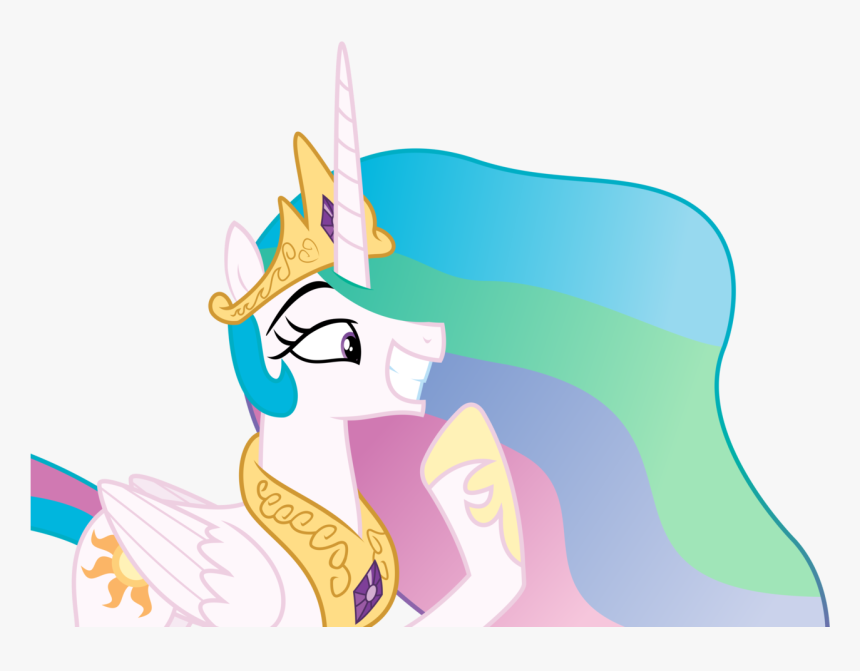 Grin Clipart Smirk - My Little Pony Celestia Smile, HD Png Download