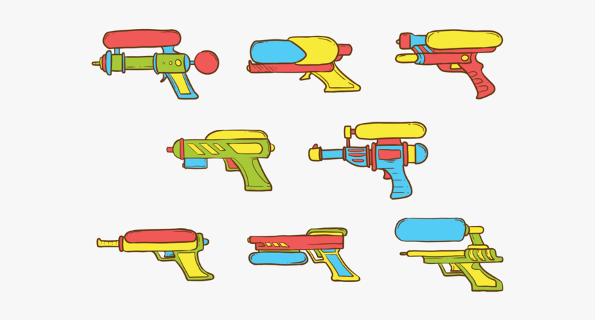 Watergun Icons Vector - Water Gun Clipart Vector, HD Png Download