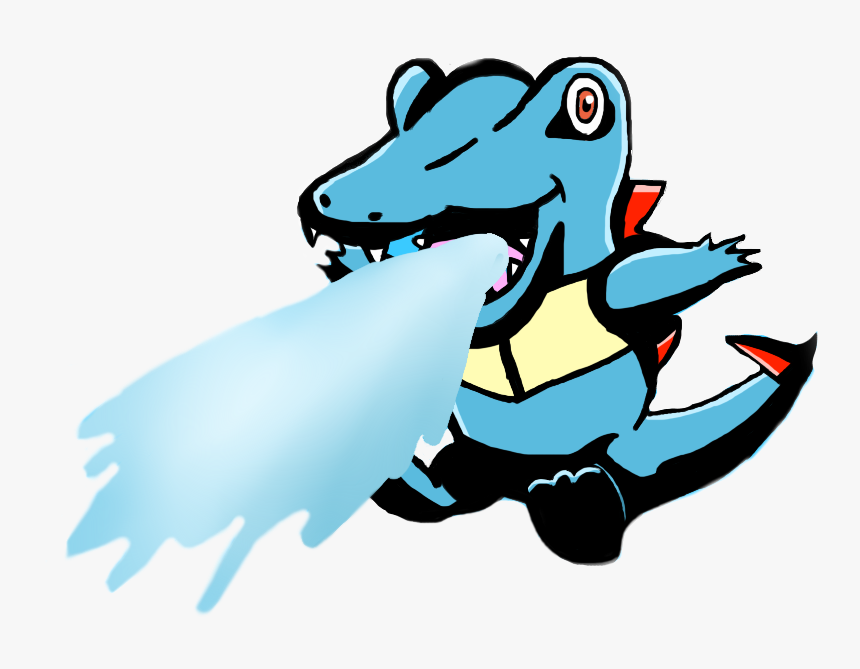 Totodile Used Water Gun By Morshute Clipart , Png Download - Cartoon, Transparent Png