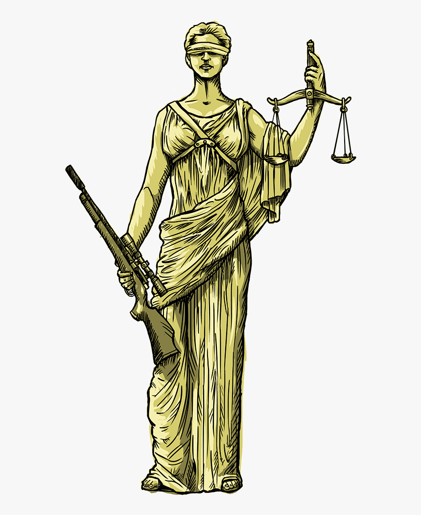 Lady Justice With Gun, HD Png Download