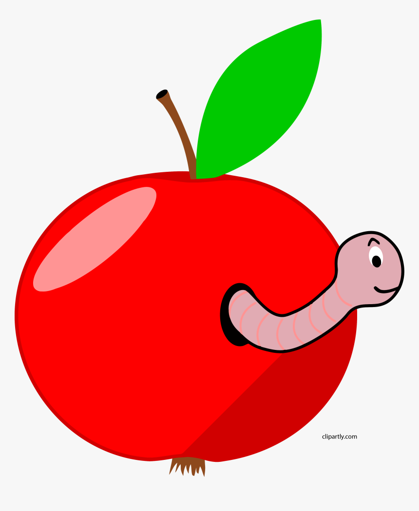 Transparent Worm Clipart - Apple With A Worm, HD Png Download