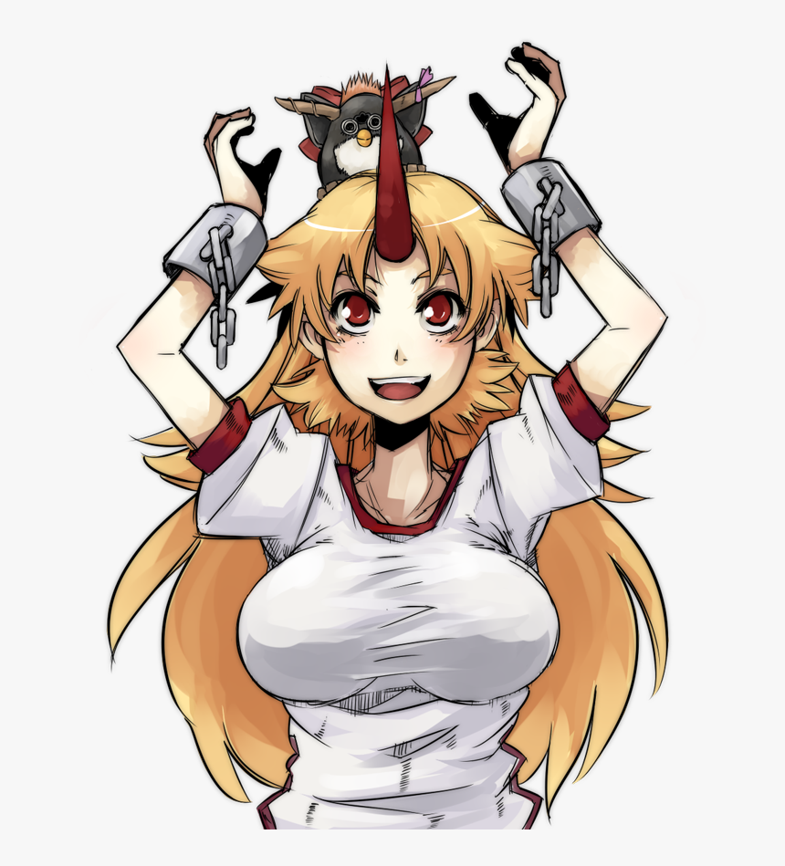 Furby, Hoshiguma Yuugi, And Ibuki Suika Drawn By Ofuro - Cartoon, HD Png Download