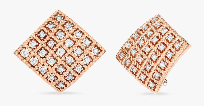 Byzantine Barocco 18k Rose Gold Square Diamond Earrings - Earrings, HD Png Download