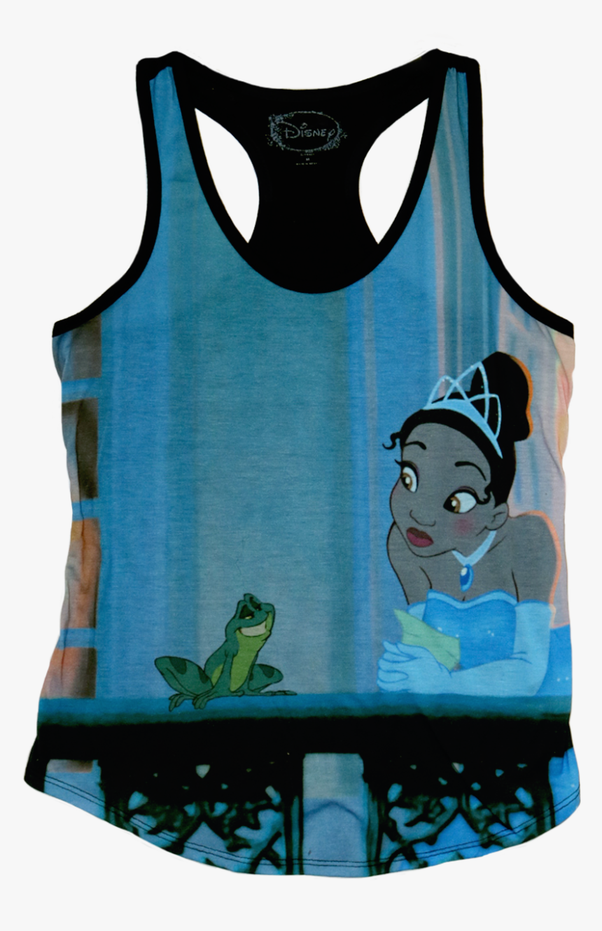 A Black Tanktop With Tiana Resting On The Ledge With - Active Tank, HD Png Download