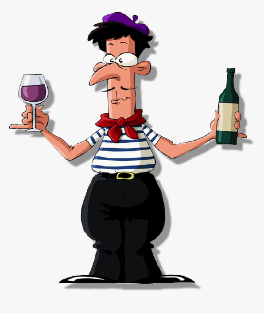 Drinking Clipart Alcoholic Man - French Man Clipart, HD Png Download