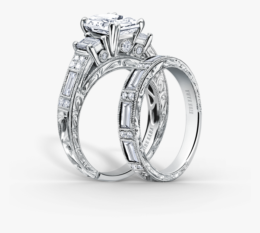 Hand Engraved Diamond Engagement Rings By Kirk Kara - Best Designed Wedding Rings, HD Png Download