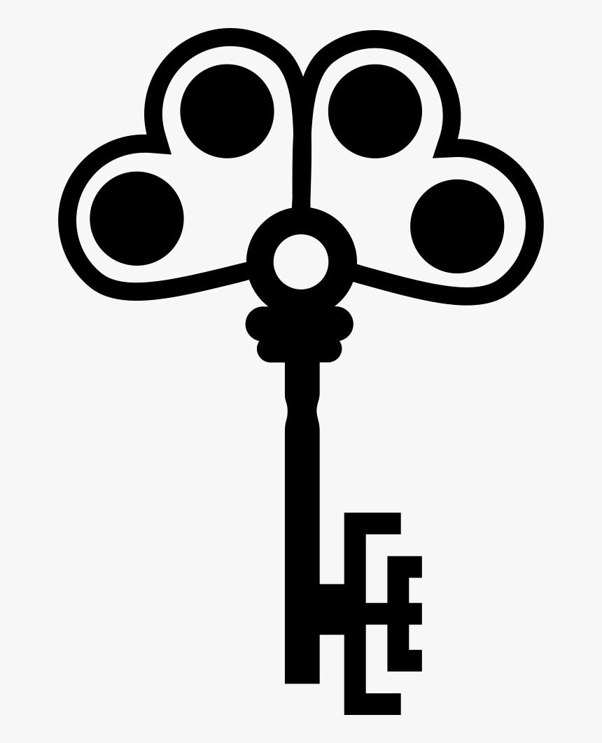 Key With Two Hearts With Dots - Portable Network Graphics, HD Png Download