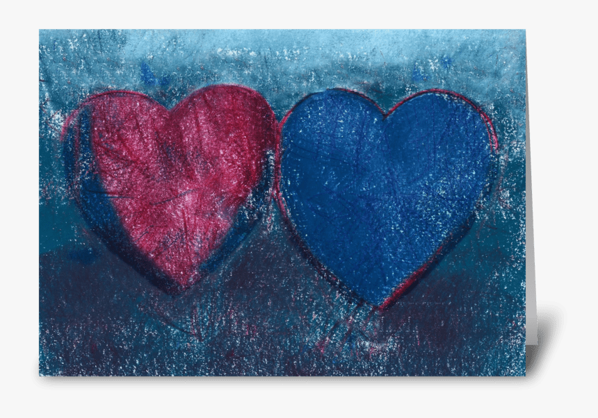 Two Hearts Greeting Card - Heart, HD Png Download