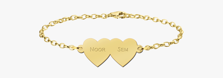 Bracelet With Two Hearts Of Gold - Gold Zodiac Bracelet, HD Png Download