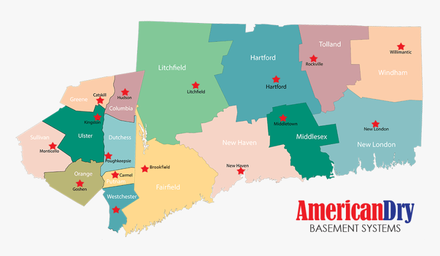 Image - Connecticut Map Transparent, HD Png Download