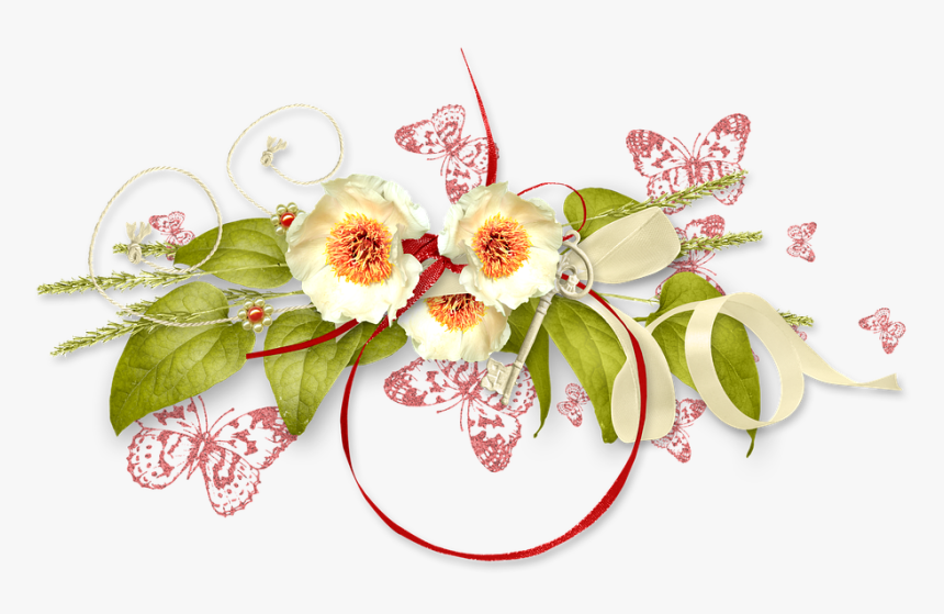 Transparent Spring Flowers And Butterflies Clipart - Flower Summer With Butterfly, HD Png Download