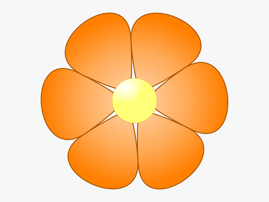 Orange Flower Clipart Summer Flower - Flower Design Clipart Blue, HD Png Download