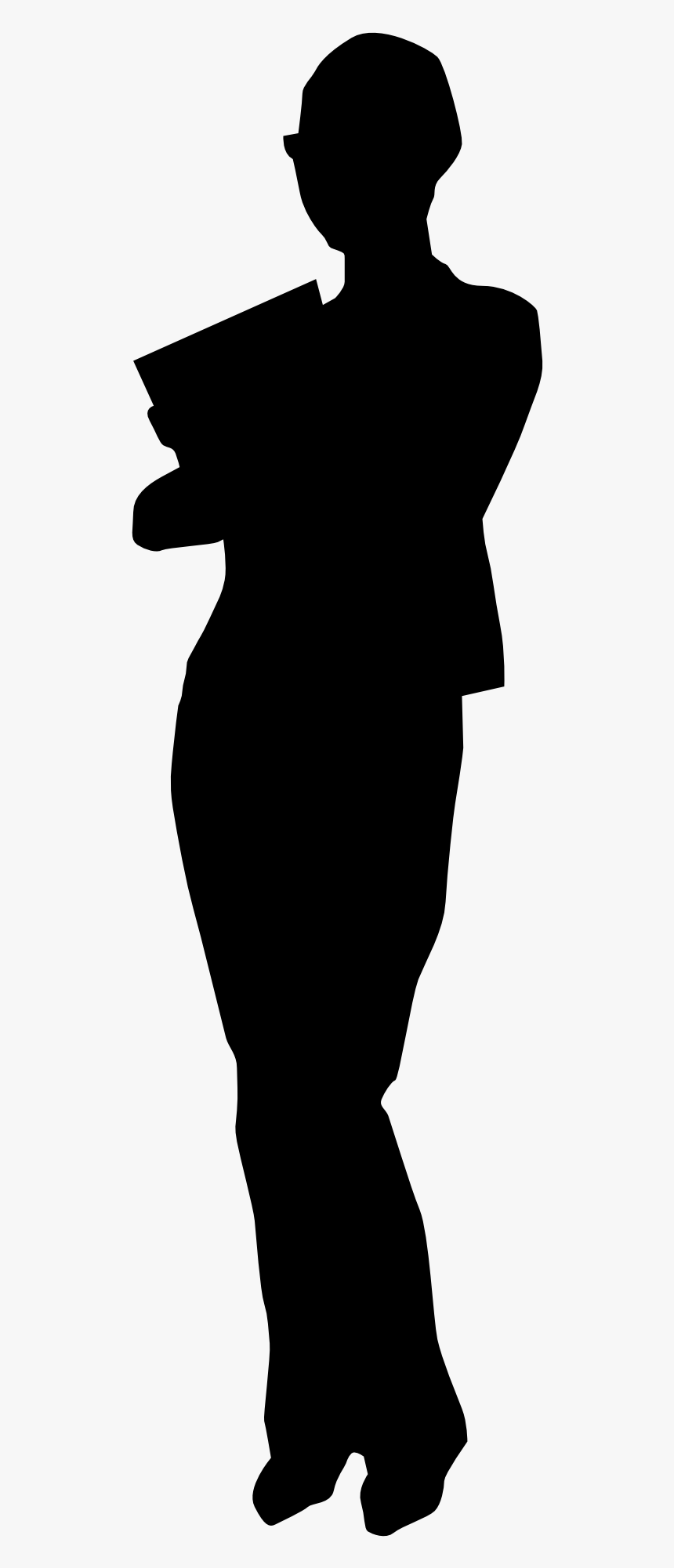 Silhouette Clip Art - Man Facing Forward Silhouette, HD Png Download