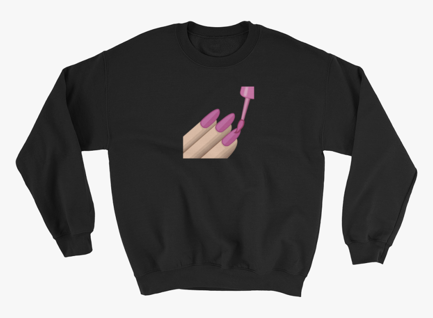 Nail Polish Emoji Long Sleeve Swish Embassy 
 Class - Crew Neck, HD Png Download