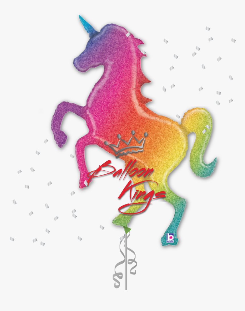 Glittering Rainbow Unicorn - 54 Unicorn Balloon, HD Png Download
