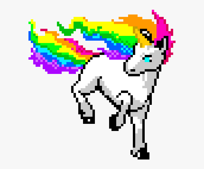 Pixel Art Rainbow Unicorn, HD Png Download