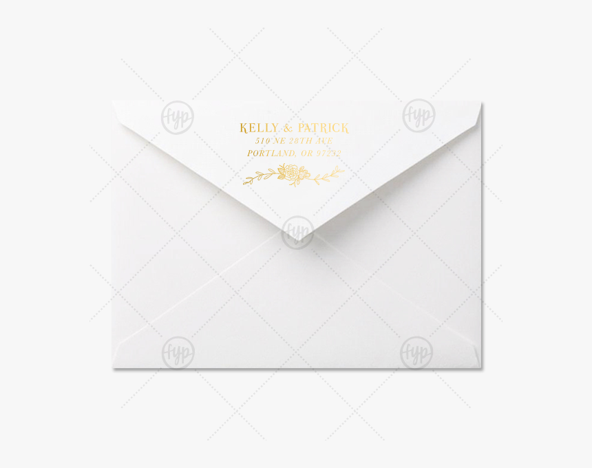 Custom White A7 Economy Envelope With Shiny 18 Kt Gold, HD Png Download
