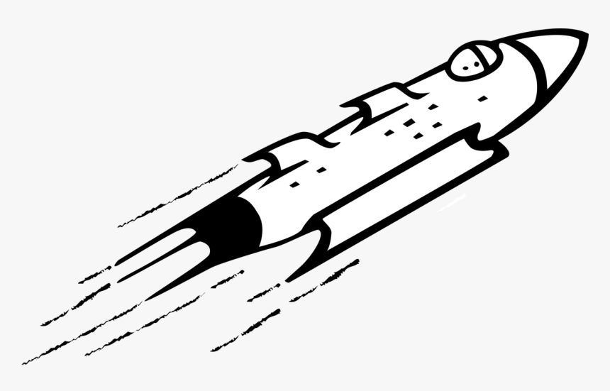 Line Art,music,angle - Rocket Clip Art Black And White, HD Png Download