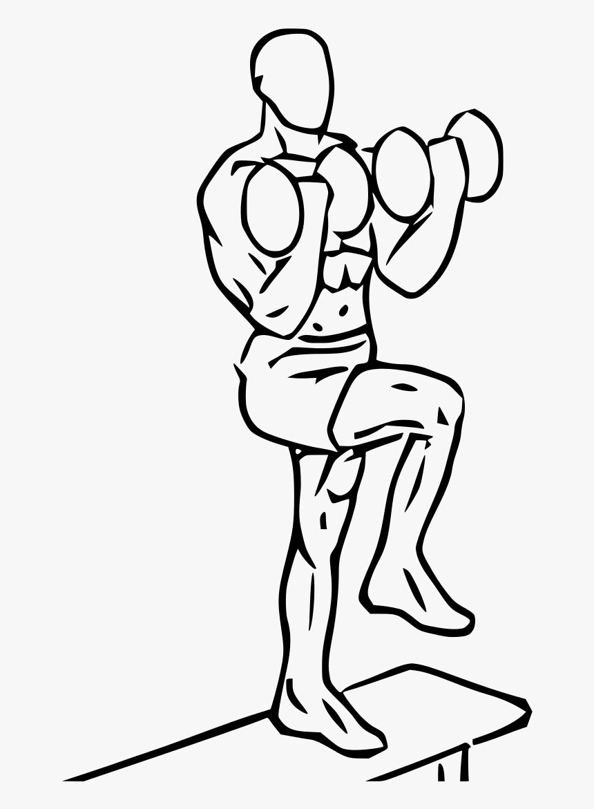 Step Up With Bicep Curl, HD Png Download