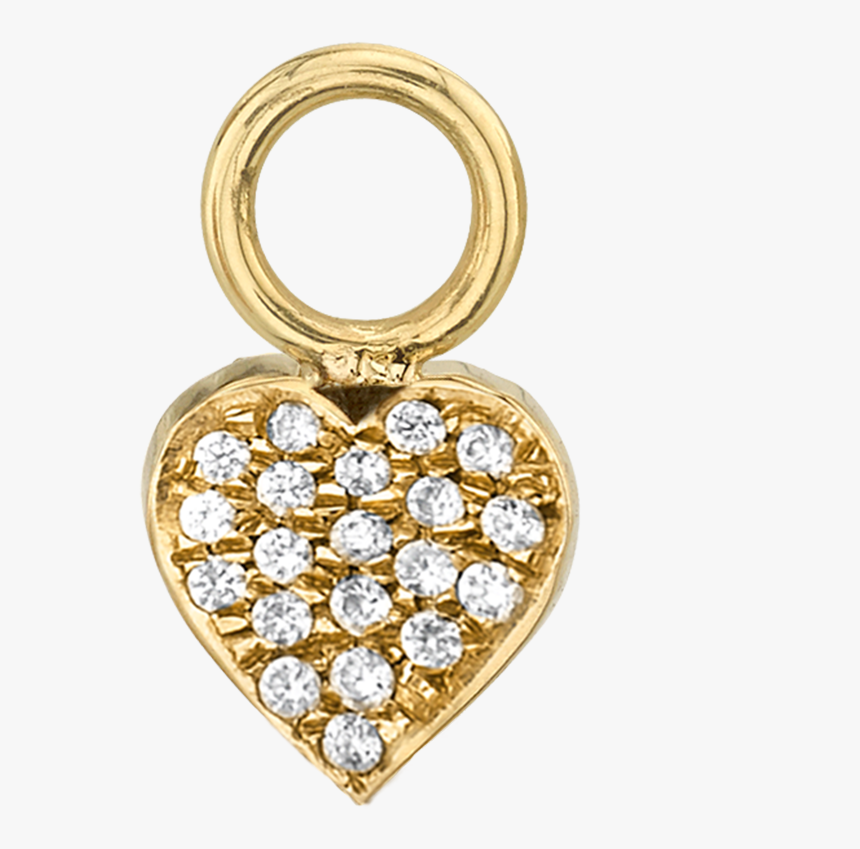 Diamond Heart Hoop Charm - Locket, HD Png Download
