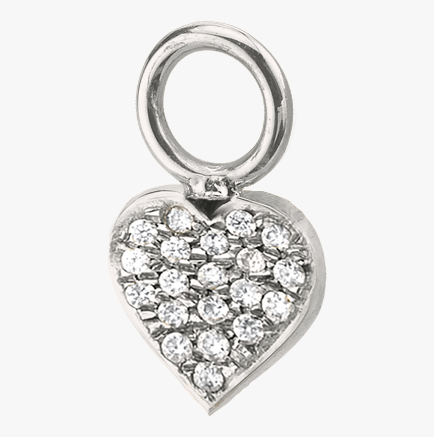 Diamond Heart Hoop Charm - Locket, HD Png Download