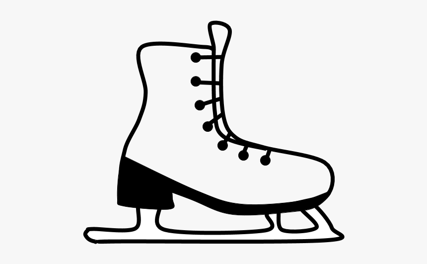 Ice Skates, Plain, Black And White - Ice Skate, HD Png Download