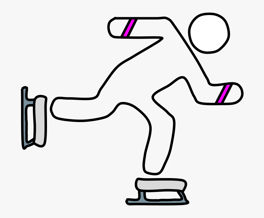 Ice Skater, Ice Skates - Line Art, HD Png Download
