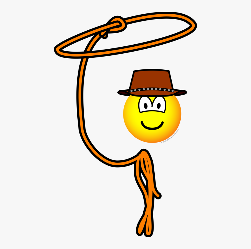 Smiley Face Cowboy Lasso Gif, HD Png Download