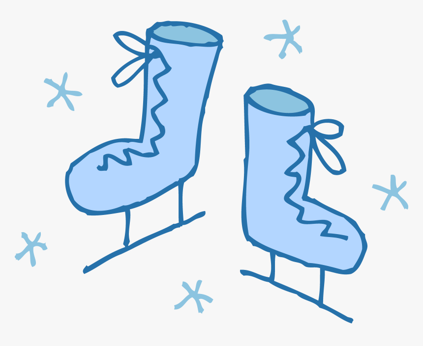 Cute Blue Ice Skates Clip Art - Work Boots, HD Png Download