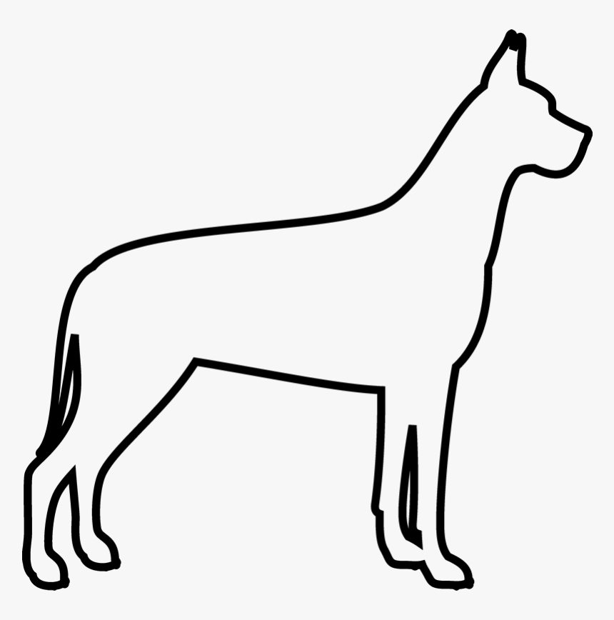 Great Dane Rubber Stamp - Great Dane Outline, HD Png Download