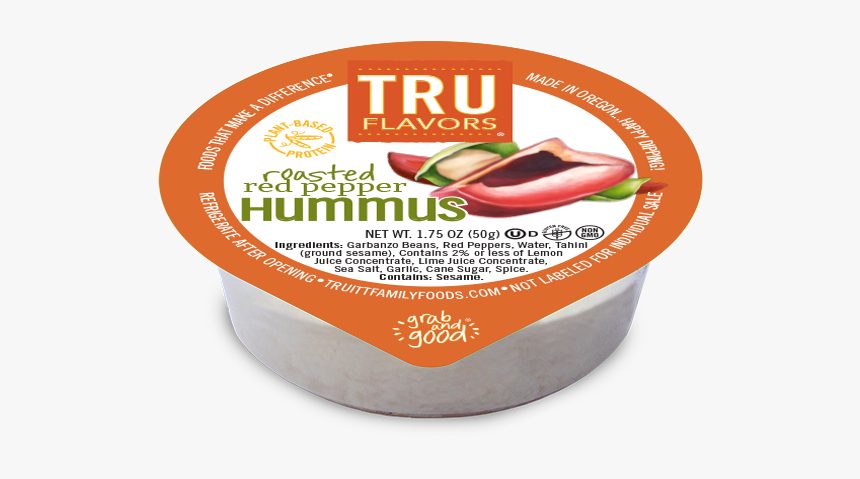 Tru Flavors Roasted Red Pepper Hummus Cups - Hummus Cups, HD Png Download